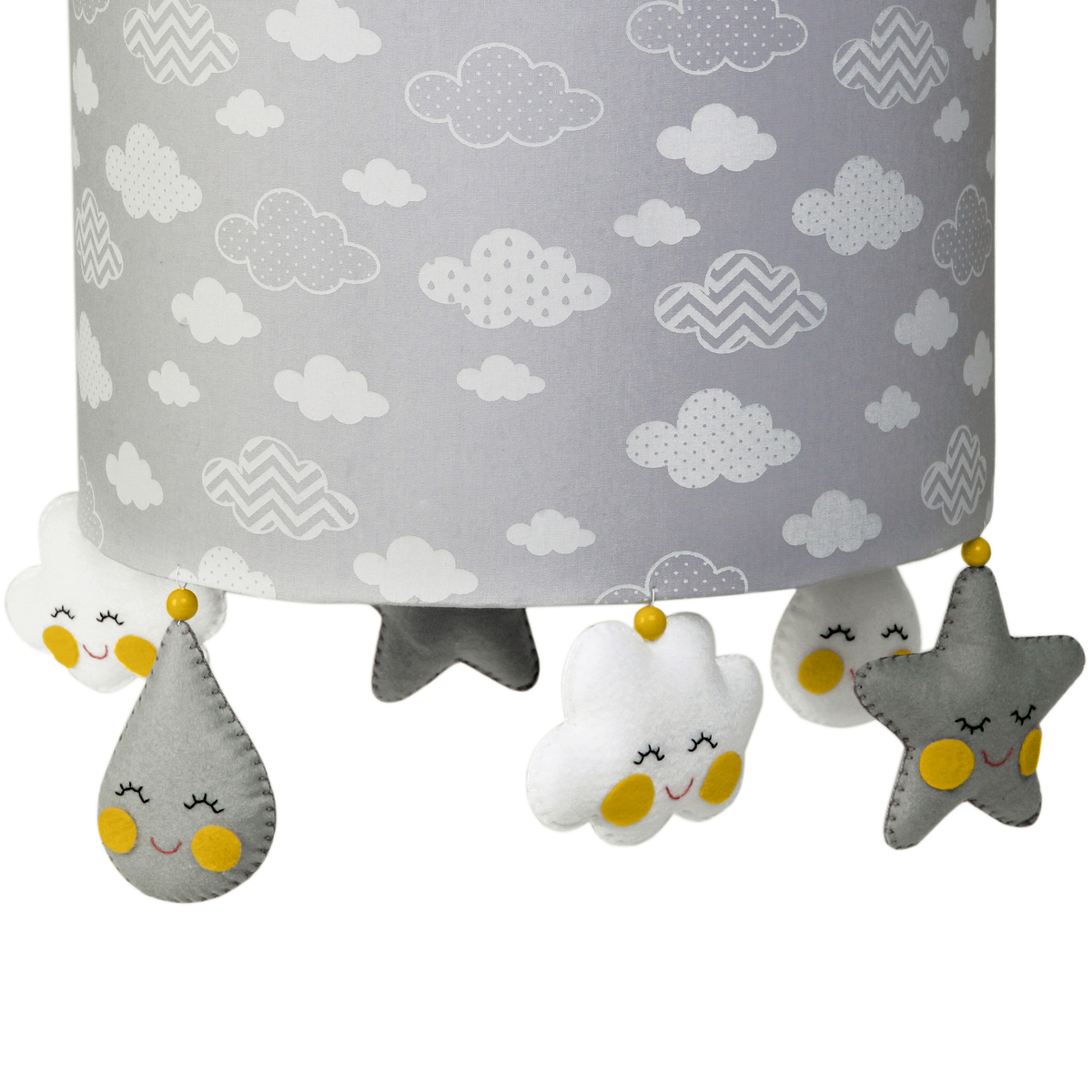 Lustre Tubular Chuva De Amor Cinza Quarto Bebê Infantil Menina Menino
