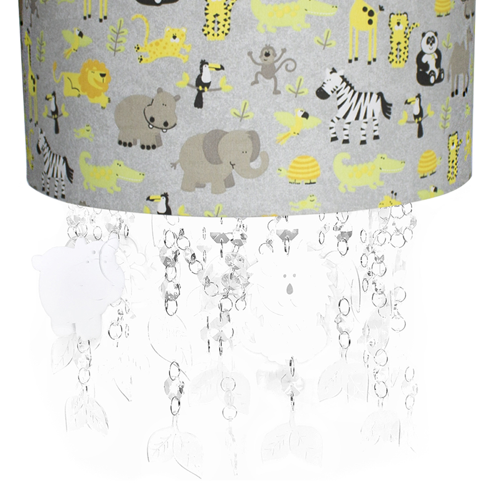 Lustre Tubular Cristais Safári Quarto Bebê Infantil Menino Menina