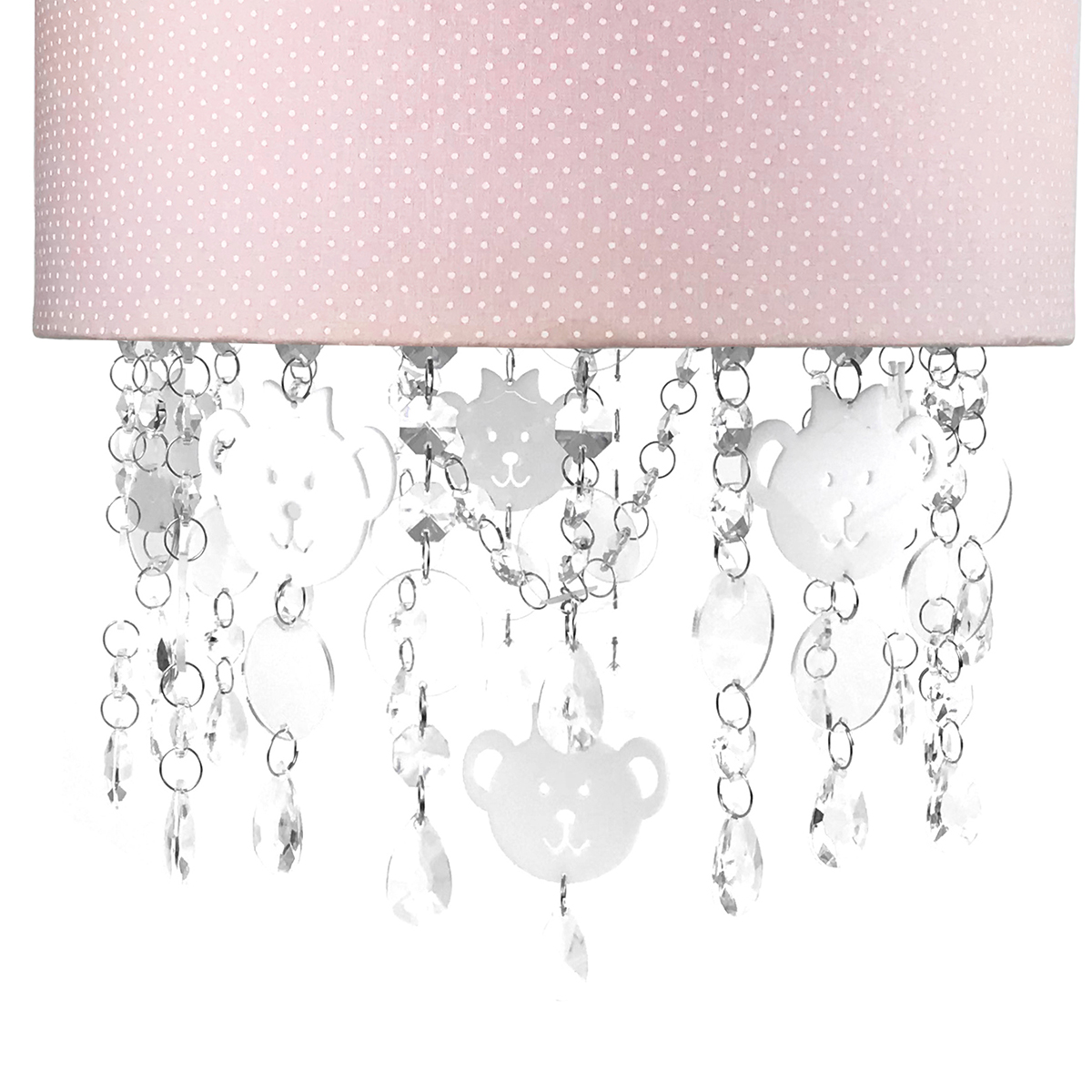 Lustre Tubular Cristais Ursinhas Quarto Bebê Infantil Menina