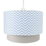 Lustre Tubular Duplo Chevron Azul Quarto Bebê Infantil Menino