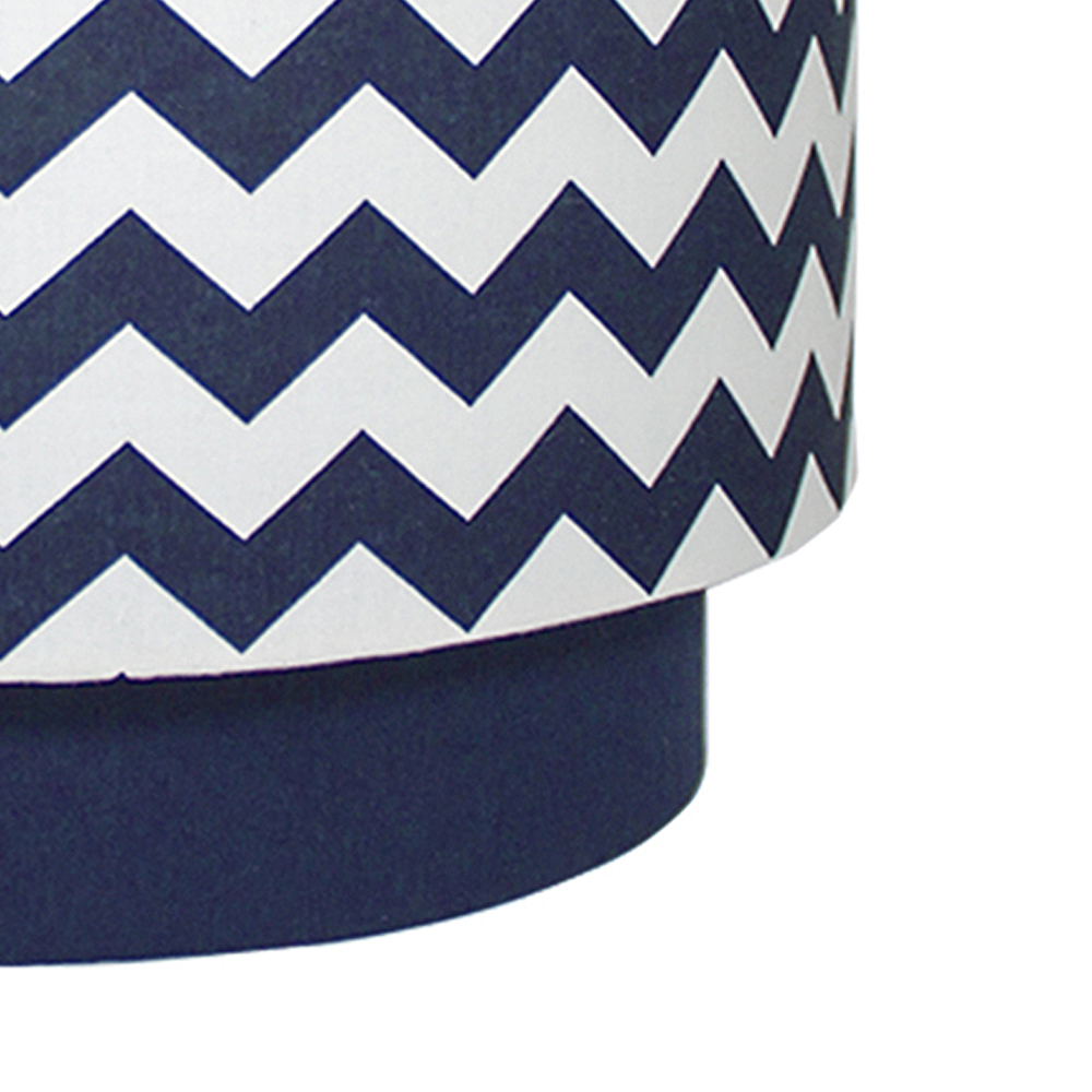 Lustre Tubular Duplo Chevron Marinho Quarto Bebê Infantil Unissex
