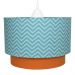 Lustre Tubular Duplo Chevron Turquesa Quarto Bebê Infantil Unissex
