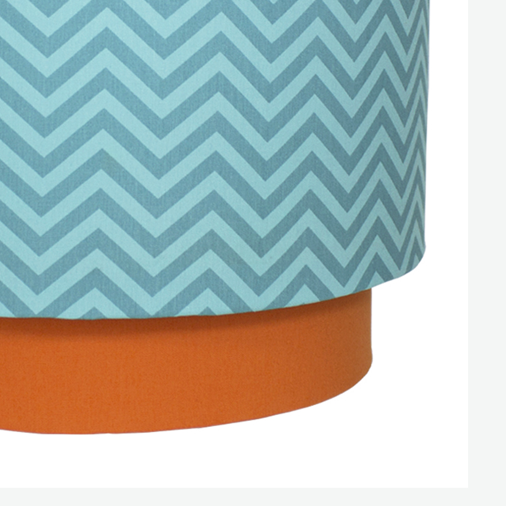 Lustre Tubular Duplo Chevron Turquesa Quarto Bebê Infantil Unissex