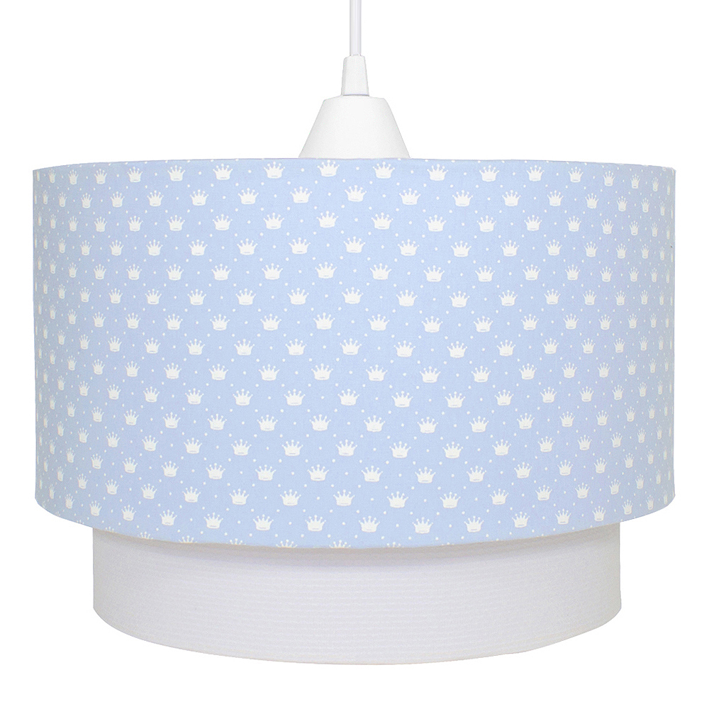 Lustre Tubular Duplo Coroa Azul Quarto Bebê Infantil Menino