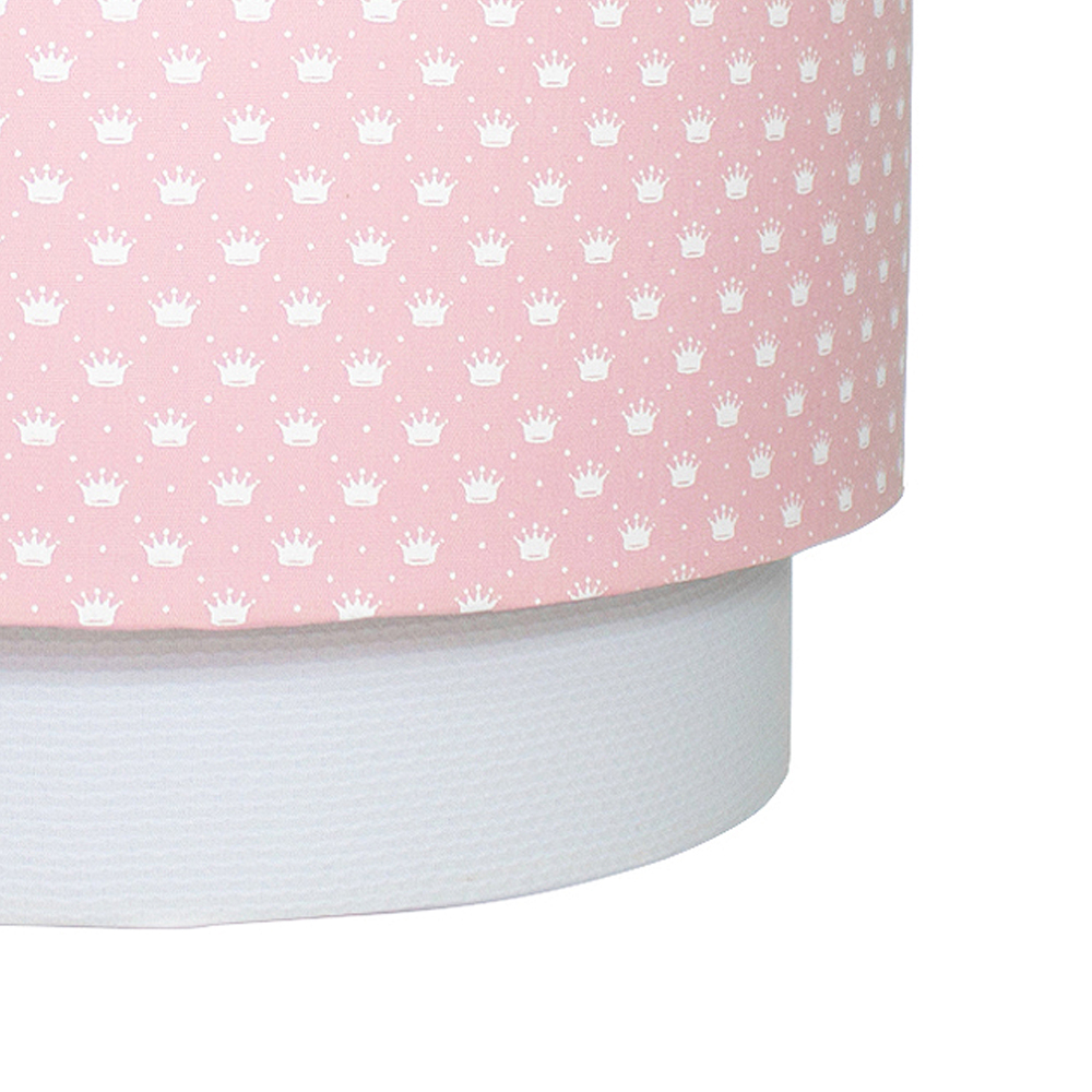 Lustre Tubular Duplo Coroa Rosa Quarto Bebê Infantil Menina