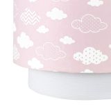 Lustre Tubular Duplo Nuvem Chevron Rosa Quarto Bebê Infantil Menina