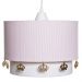 Lustre Tubular Duplo Rosa Com Coroas Douradas Quarto Bebê Infantil