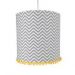 Lustre Tubular Pompom Chevron Cinza Quarto Bebê Infantil Menino Menina