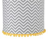 Lustre Tubular Pompom Chevron Cinza Quarto Bebê Infantil Menino Menina