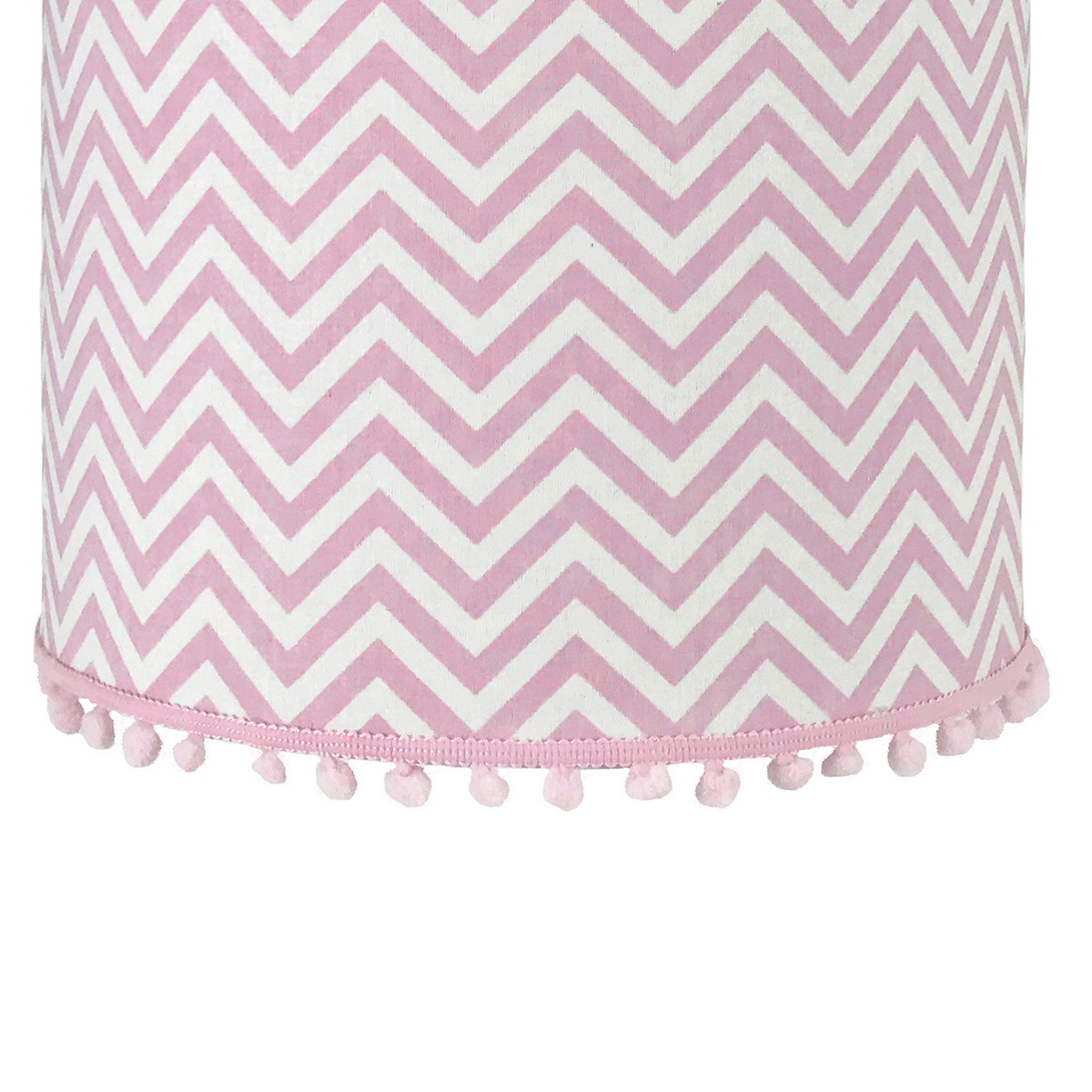 Lustre Tubular Pompom Chevron Rosa Quarto Bebê Infantil Menina