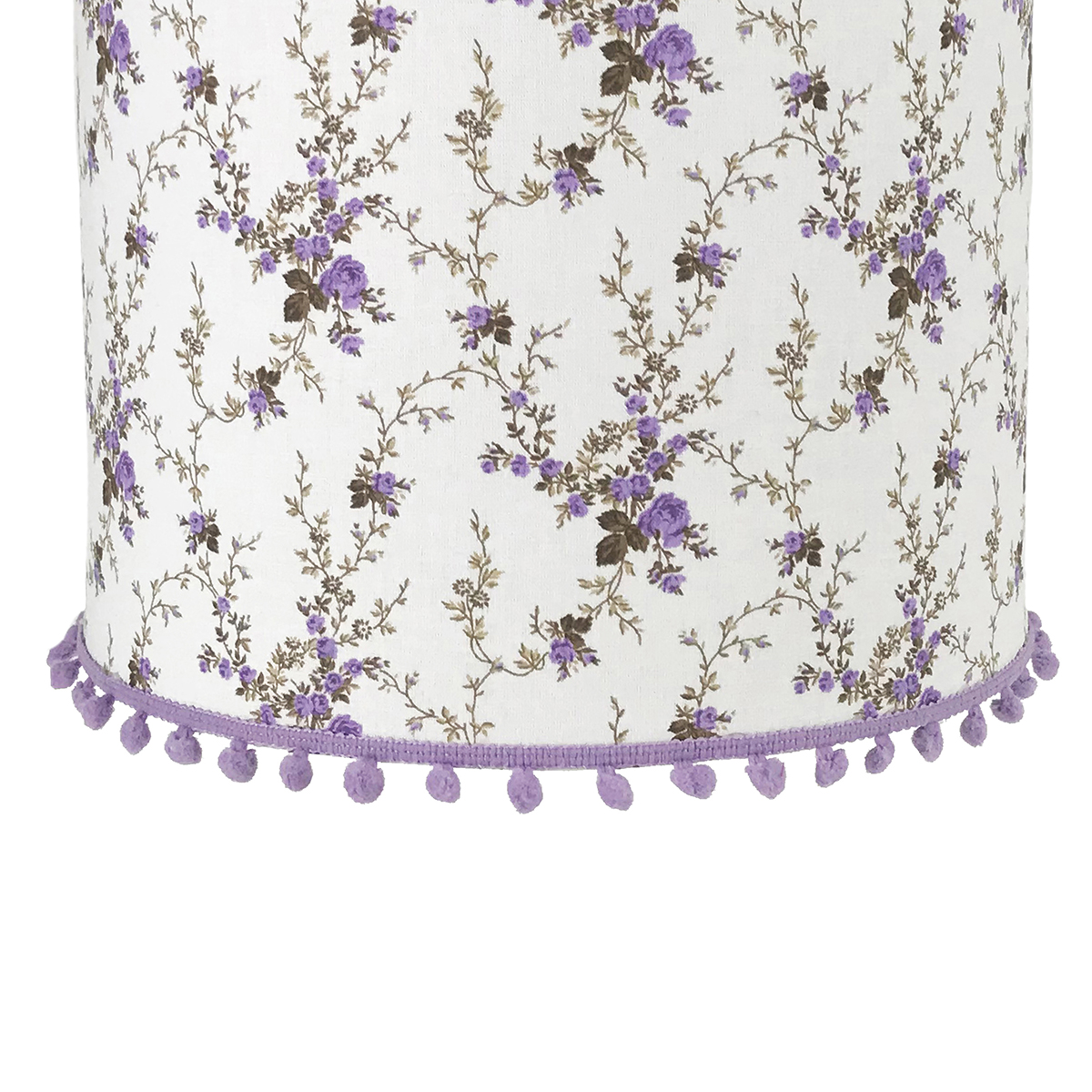 Lustre Tubular Pompom Lilás Provençal Quarto Bebê Infantil Menina
