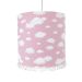 Lustre Tubular Pompom Nuvem Rosa Quarto Bebê Infantil Menina