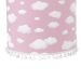 Lustre Tubular Pompom Nuvem Rosa Quarto Bebê Infantil Menina