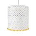 Lustre Tubular Pompom Triângulos Amarelos Quarto Bebê Infantil Menino Menina
