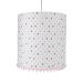 Lustre Tubular Pompom Triângulos Rosa Quarto Bebê Infantil Menina
