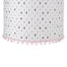 Lustre Tubular Pompom Triângulos Rosa Quarto Bebê Infantil Menina