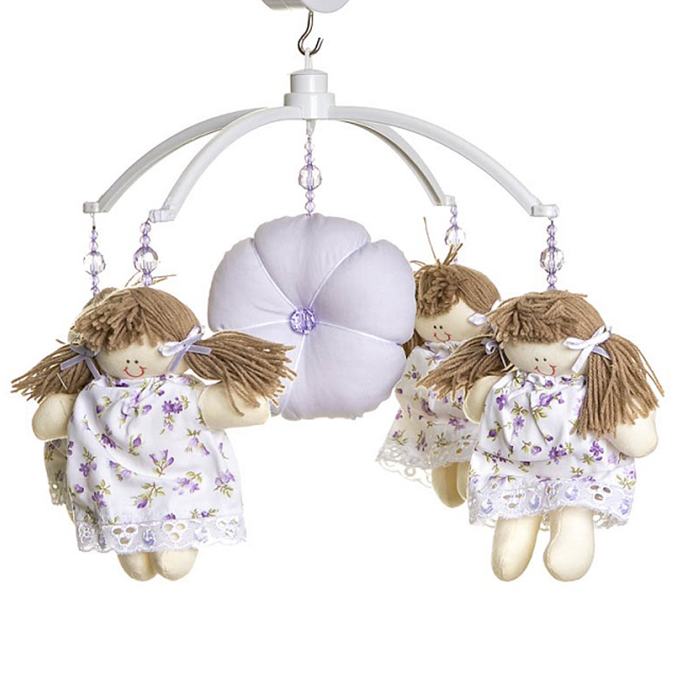 Móbile Musical Bonequinha Lilás Quarto Bebê Menina