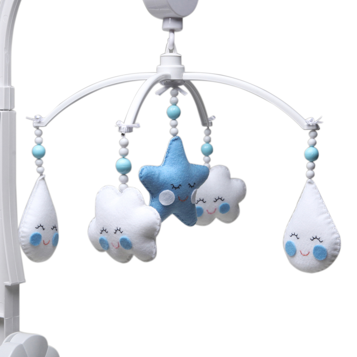 Móbile Musical Chuva De Amor Azul Quarto Bebê Infantil Menino
