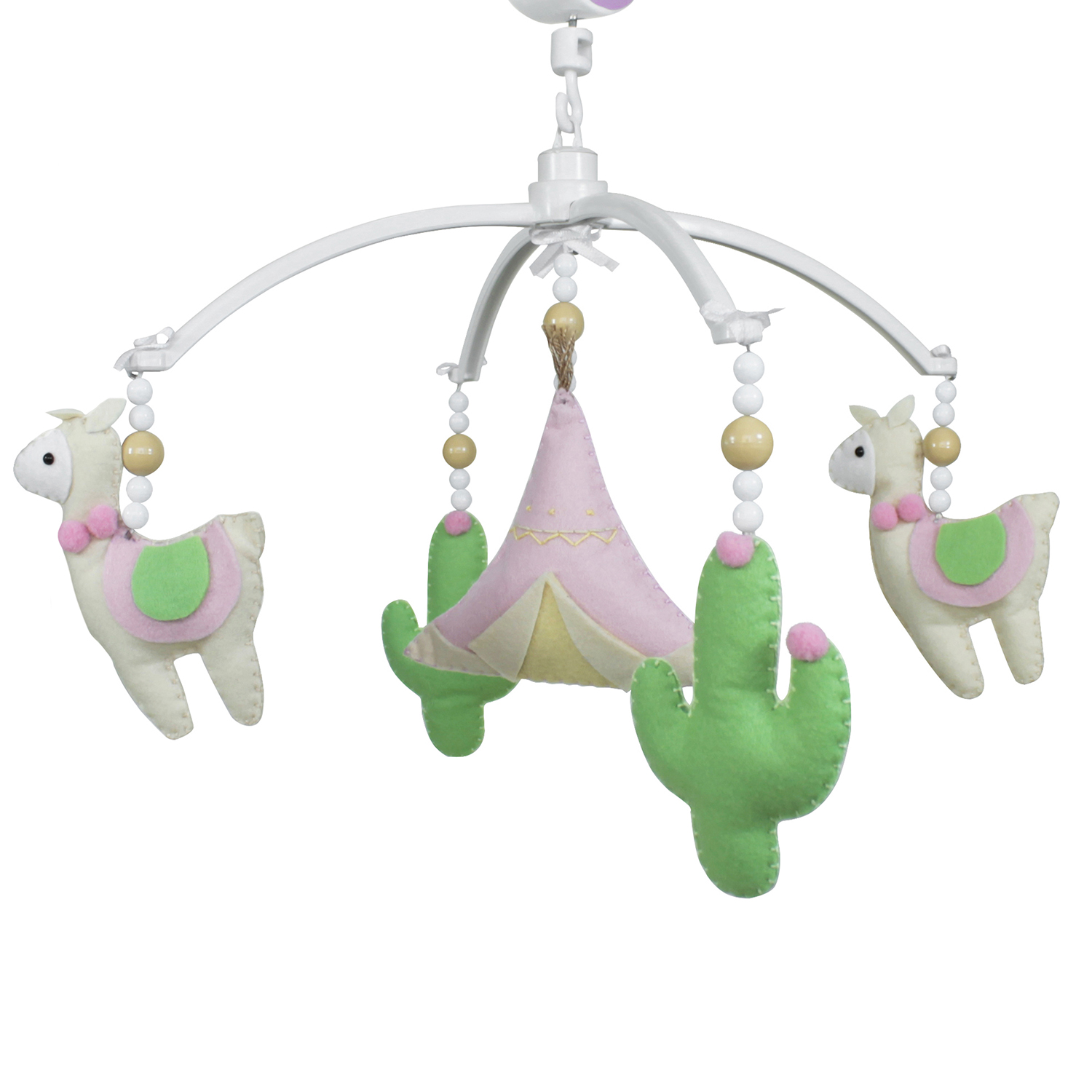 Móbile Musical Lhama Rosa Quarto Bebê Infantil Menina