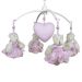 Móbile Musical Ursinha Flores Rosa e Coração Quarto Bebê Infantil Menina
