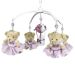 Móbile Musical Ursinha Princesa e Balão Rosê Quarto Bebê Infantil Menina