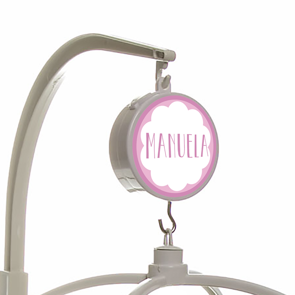 Móbile Musical Ursinha Rosa Chevron e Coração Quarto Bebê Infantil Menina