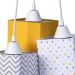 Pendente 3 Quadradinhos Chevron Amarelo Quarto Bebê Infantil Menina Menino