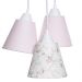 Pendente Com 3 Cúpulas Rosa Quarto Bebê Infantil Menina