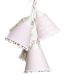 Pendente Com 5 Cúpulas Rosa Com Grelô Quarto Bebê Infantil