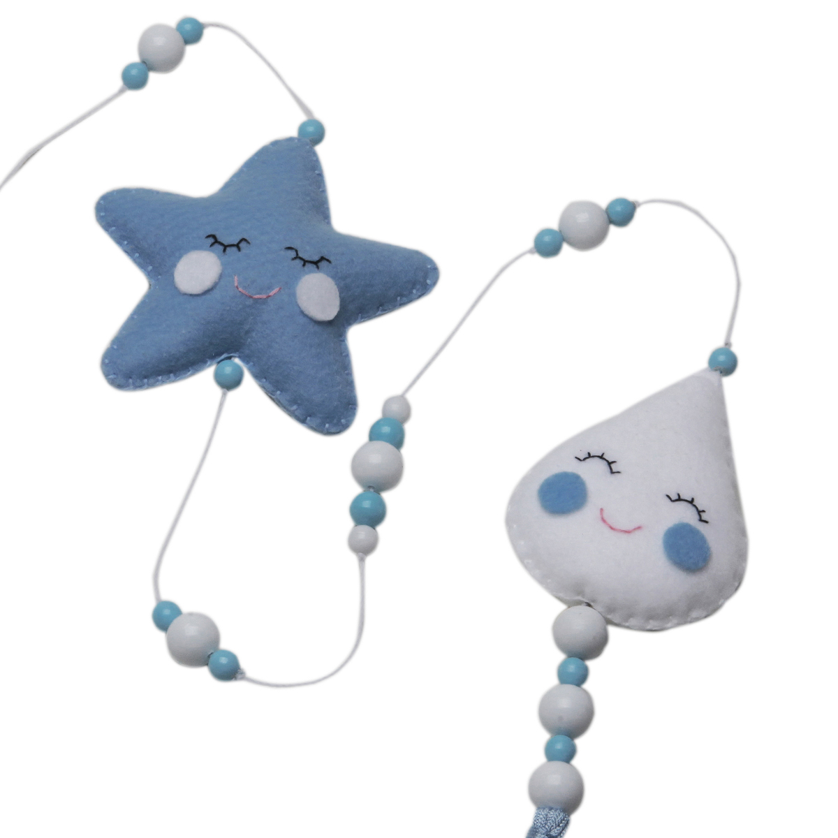 Pingente De Cortina Chuva De Amor Azul Quarto Bebê Infantil Menino