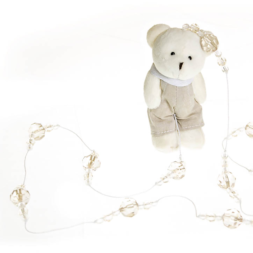 Pingente De Cortina Urso Com Roupa Bege Quarto Bebê Infantil Menina Menino (Unidade)