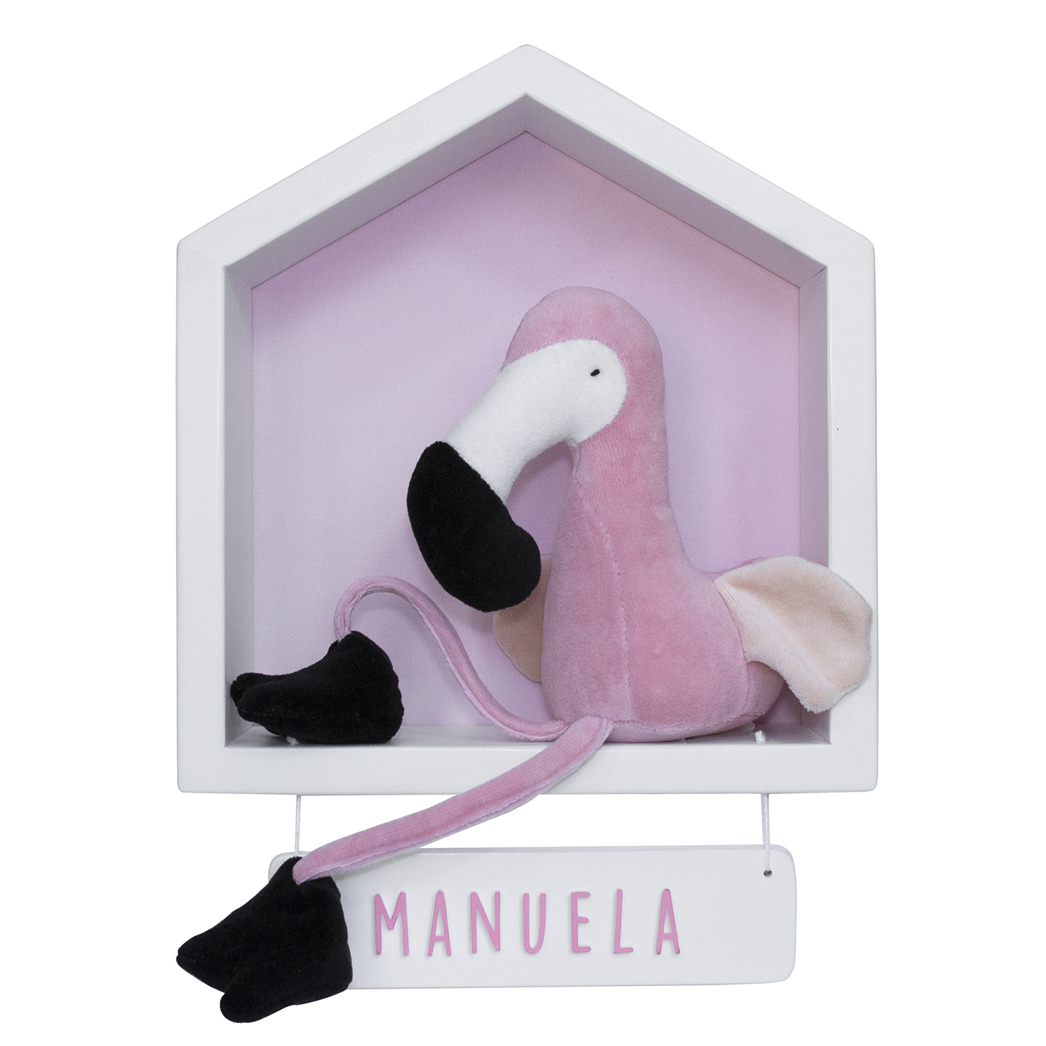 Porta Maternidade Casinha Flamingo Quarto Bebê Infantil Menina
