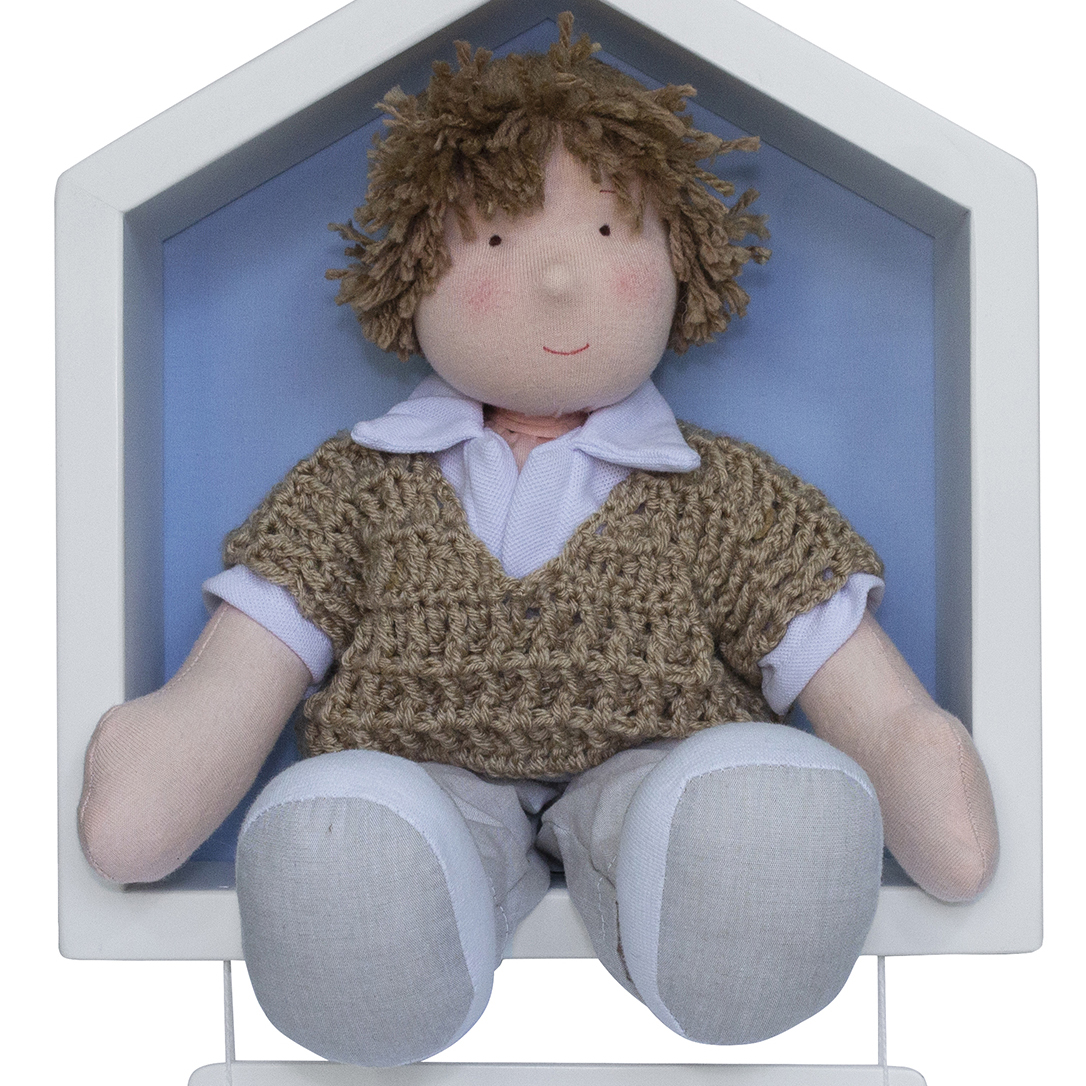 Porta Maternidade Casinha Menino com Blusa de Crochê Quarto Bebê Infantil
