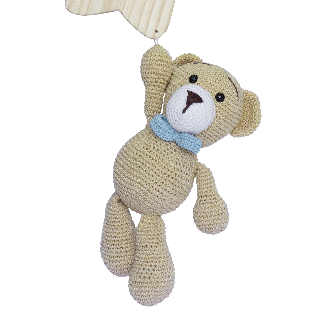 Porta Maternidade Estrela com Urso de Gravata Azul Quarto Bebê Infantil Menino
