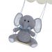 Porta Maternidade Nuvem Balança com Elefante de Gravata Azul Quarto Bebê Infantil Menino