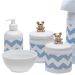 Potes, Garrafa, Molhadeira e Porta Álcool-Gel Com Capa Ursinho Dourado Quarto Bebê Infantil Menino