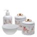 Potes, Molhadeira e Porta Álcool-Gel Com Capa Lacinho Dourado Quarto Bebê Infantil Menina