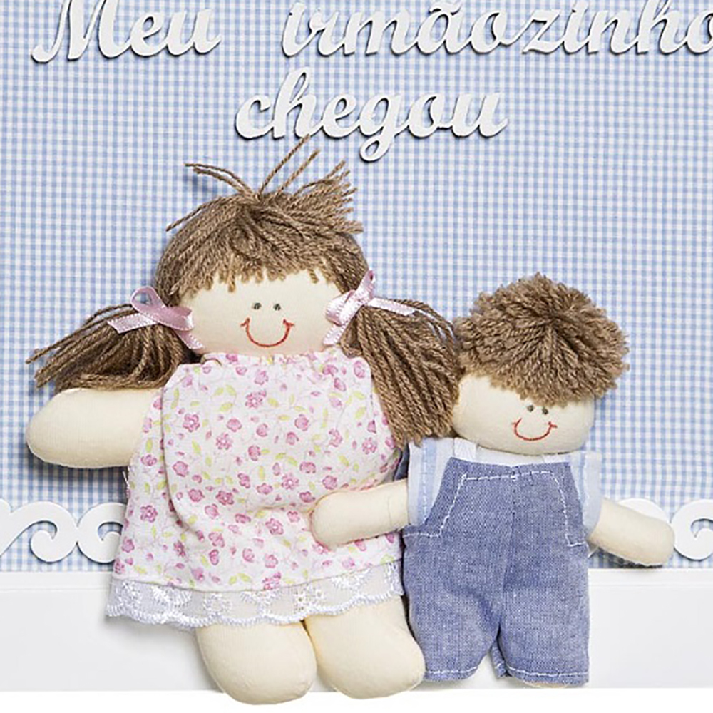 Quadro Arabesco Menina Com Irmãozinho Quarto Bebê Menina Menino