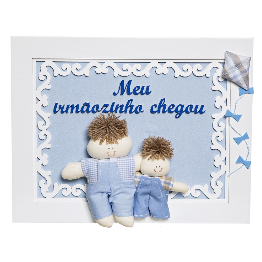Quadro Arabesco Menino Com Irmãozinho Quarto Bebê Menina Menino