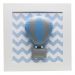 Quadro Decorativo Balão Chevron Azul Quarto Bebê Infantil Menino