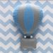 Quadro Decorativo Balão Chevron Azul Quarto Bebê Infantil Menino