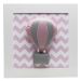 Quadro Decorativo Balão Chevron Rosa Quarto Bebê Infantil Menina