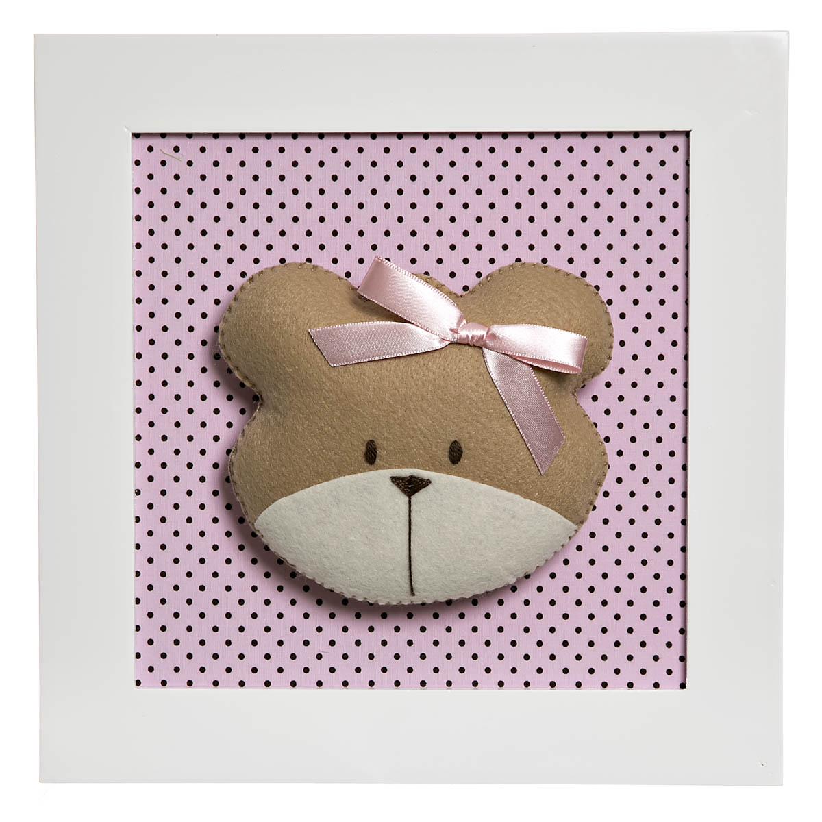 Quadro Decorativo Cara Da Ursa Quarto Bebê Infantil Menina