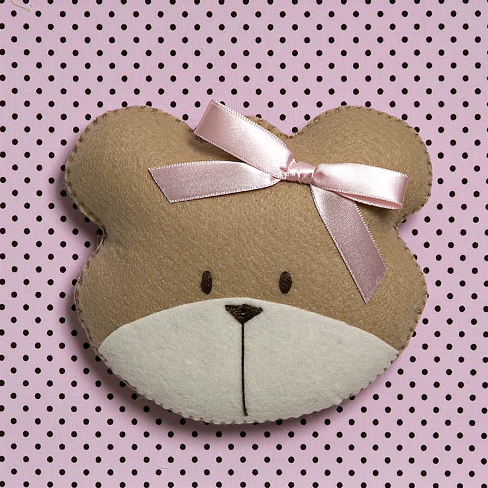 Quadro Decorativo Cara Da Ursa Quarto Bebê Infantil Menina