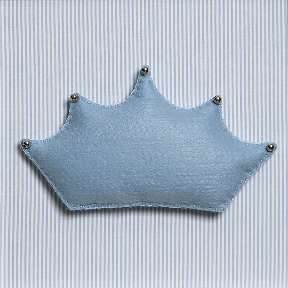 Quadro Decorativo Coroa Azul Quarto Bebê Infantil