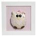 Quadro Decorativo Coruja Rosa Quarto Bebê Infantil Menina