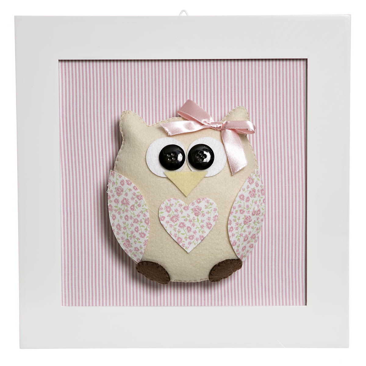 Quadro Decorativo Coruja Rosa Quarto Bebê Infantil Menina