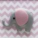 Quadro Decorativo Elefante Chevron Rosa Quarto Bebê Infantil Menina