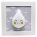 Quadro Decorativo Gota Com Carinha Cinza Quarto Bebê Infantil Menina Menino
