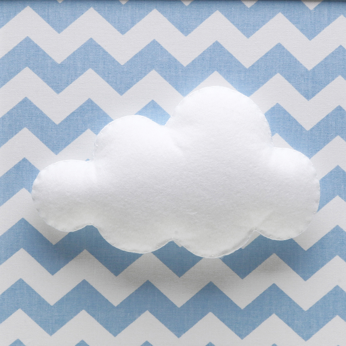 Quadro Decorativo Nuvem Chevron Azul Quarto Bebê Infantil Menino